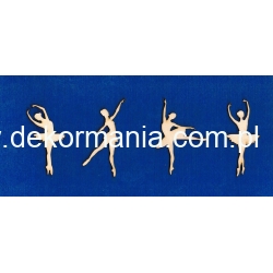Baletnice małe - komplet 4 szt , baletnica, szkoła baletowa   wys; 6,5x7 cm